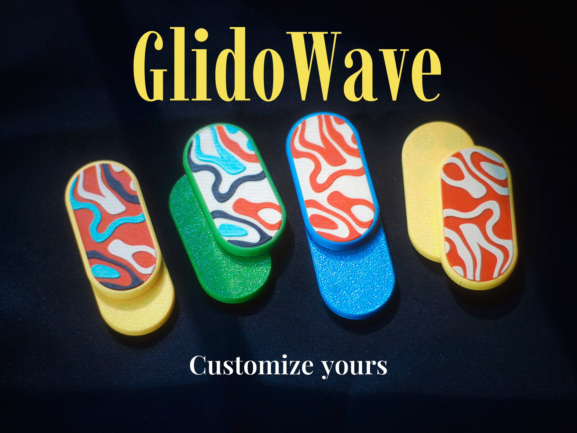 GlidoWave - Customizable Abstract Wave Pattern  Fidget Slider